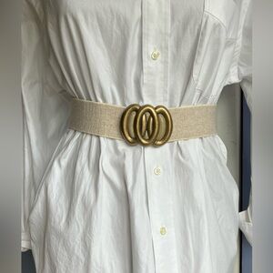Elegant Gold and Cream Boho Elastic Belt